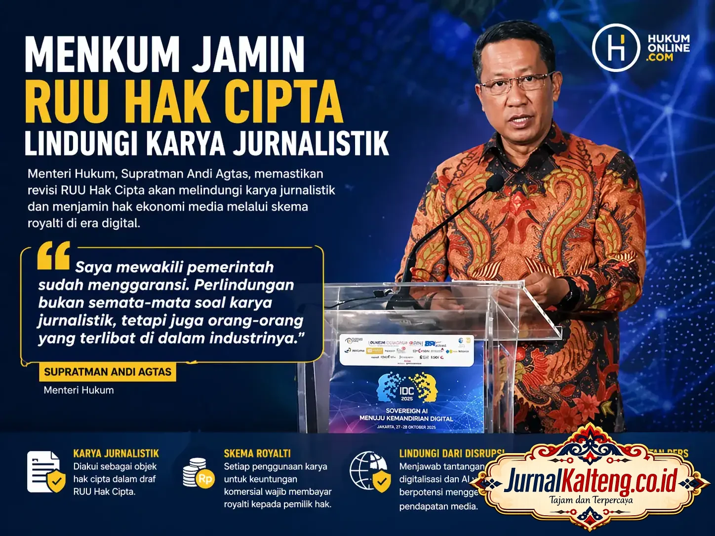 Menkum Garansi RUU Hak Cipta lindungi karya jurnalistik dan industri pers.
